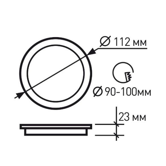 Круглий врізний світильник Eurolamp LED-DLR-9/4(new)(black) 9Вт 4000K
