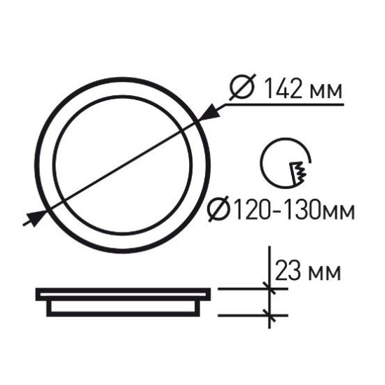 Круглий врізний світильник Eurolamp LED-DLR-12/4(new)(black) 12Вт 4000K