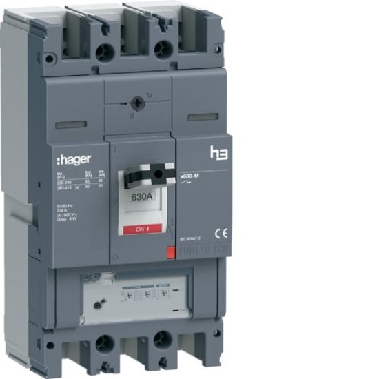 Автоматичний вимикач Hager HMJ630GR x630 630A 3P 50кА LSnl