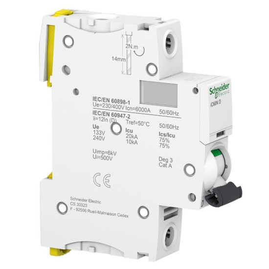Автоматичний вимикач Schneider Electric iC60N A9F75120 1P 20A D