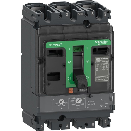 Автоматичний вимикач Schneider Electric C25F3TM160 3P3D 36кА 160А з розчіплювачем TMD AC
