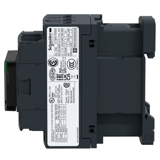 Контактор Schneider Electric LC1D09BL 3Р 9A НО+НЗ 24В DC (2,4Вт розширений)