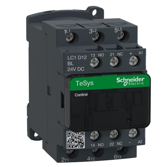 Контактор Schneider Electric LC1D12BL 3Р 12A НО+НЗ 24В DC (2,4Вт розширений)