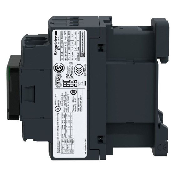 Контактор Schneider Electric LC1D12BL 3Р 12A НО+НЗ 24В DC (2,4Вт розширений)