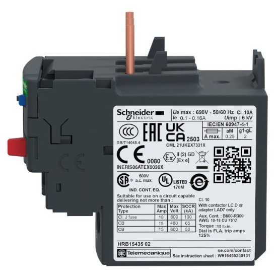 Теплове реле Schneider Electric LRD06 1-1,6A