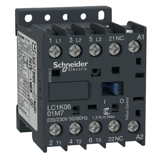 Контактор Schneider Electric TeSys K LC1K1201M7 3P 12A 220В