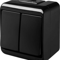 Вимикач 2-клавішний Eti Hermetics VHE-2-BL IP54 чорний (4668081)
