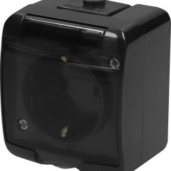 Розетка одномісна Eti Hermetics RHE-1sd-BL із з/к IP54 чорна/прозора кришка (4668090)