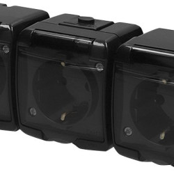 Розетка тримісна Eti Hermetics RHE-3sd-BL із з/к IP54 чорна/прозора кришка (4668092)