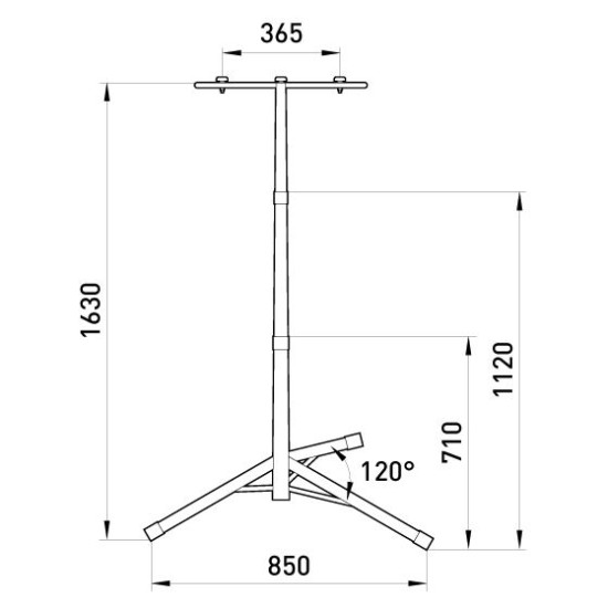 Металева стійка для прожекторів E.Next e.halogen.base.2.150.500 на 2 прожектора червона (l0140004)