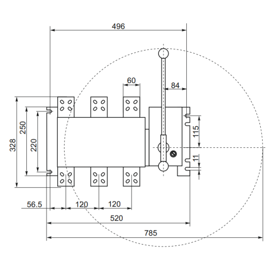 Пристрій автоматичного вводу резерву CNC YCS1-1000А 4Р АС 415В (Б00042761)