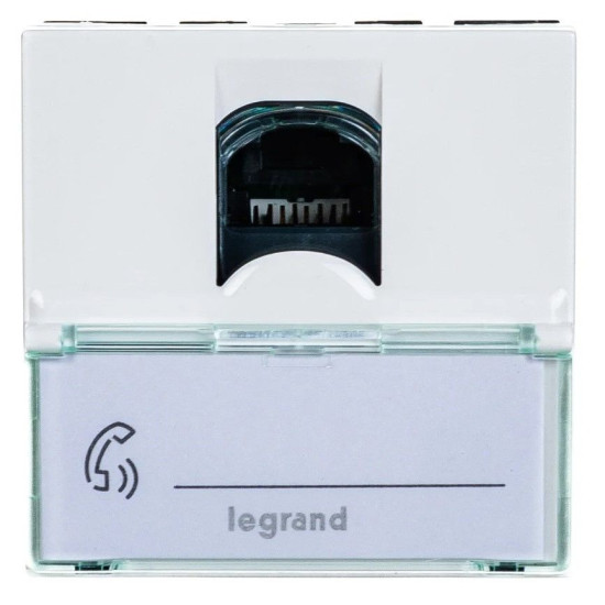 Розетка комп'ютерна Legrand Mosaic UTP Cat. 5e RJ 45 2-модульна