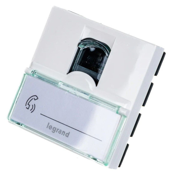 Розетка комп'ютерна Legrand Mosaic UTP Cat. 5e RJ 45 2-модульна