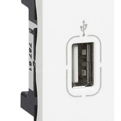 USB розетка Legrand Mosaic 1 модуль біла
