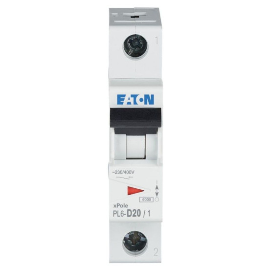 Автоматичний вимикач Eaton PL6-D20/1 6кА 20A