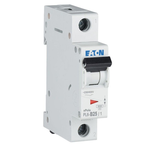 Автоматичний вимикач Eaton PL6-B25/1 6кА 25A