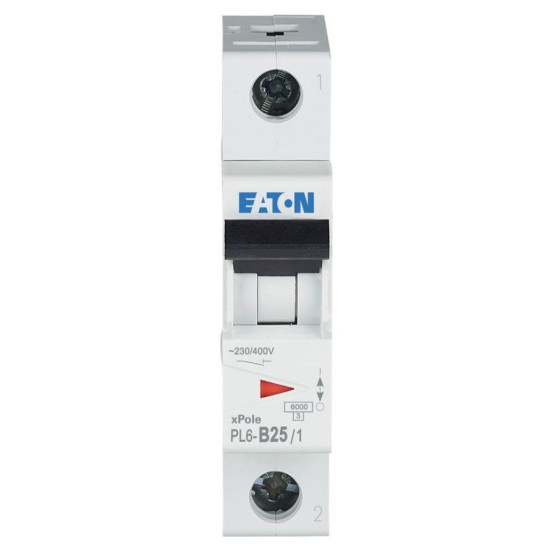 Автоматичний вимикач Eaton PL6-B25/1 6кА 25A