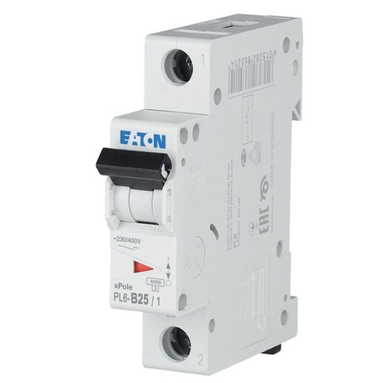 Автоматичний вимикач Eaton PL6-B25/1 6кА 25A