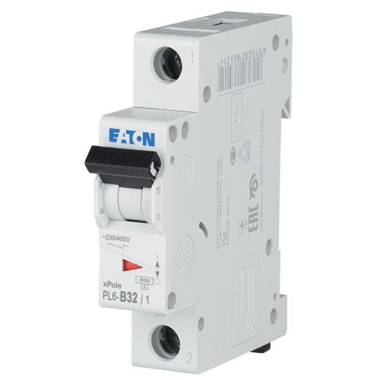 Автоматичний вимикач Eaton PL6-B32/1 6кА 32A