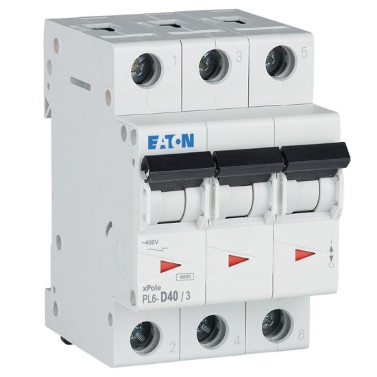 Силовий автомат Eaton PL6-D40/3 6кА 40A
