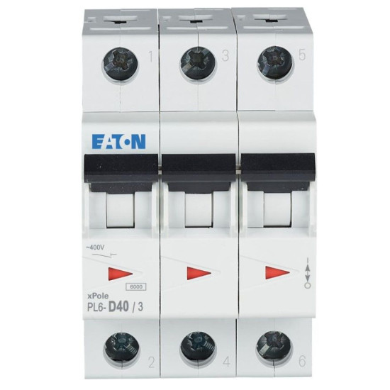 Силовий автомат Eaton PL6-D40/3 6кА 40A