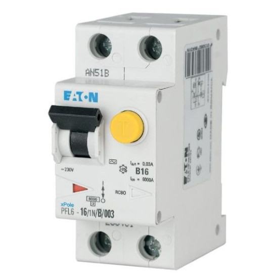 Диф.автомат Eaton (Moeller) PFL6-16/1N/C/003