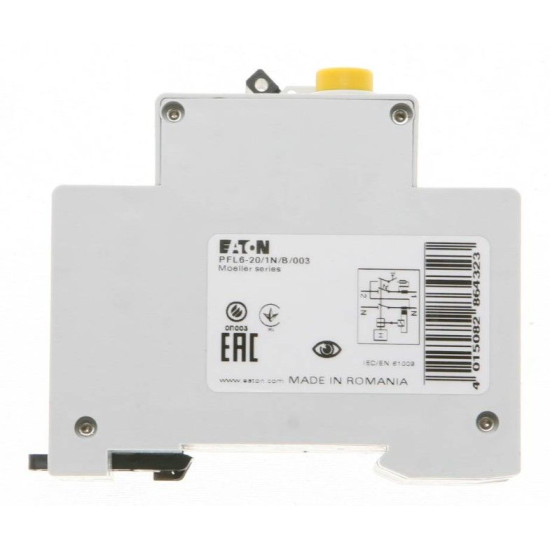Диф.автомат Eaton (Moeller) PFL6-20/1N/B/003