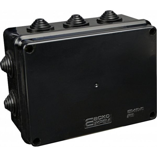 Розподільча коробка Аско-Укрем UAtmo Jet Black 150*110*70