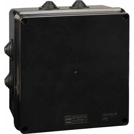 Розподільча коробка Аско-Укрем UAtmo Jet Black 150*150*70