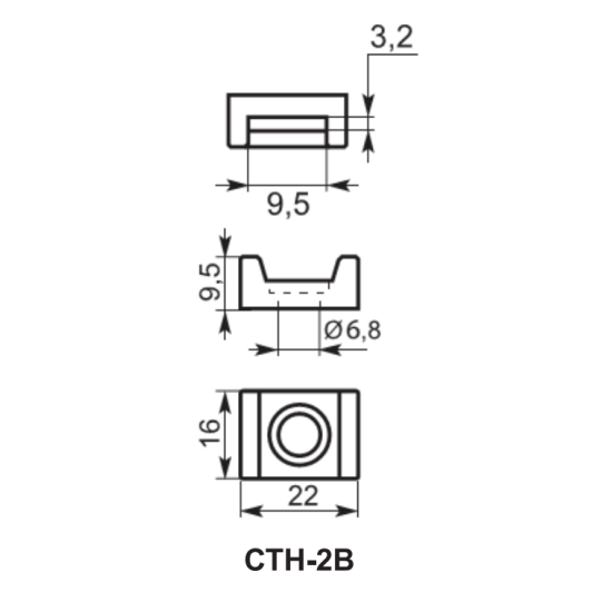 Майданчик до хомутів Аско-Укрем CTH-2B Ø6,8 100шт білий (A0150090054)