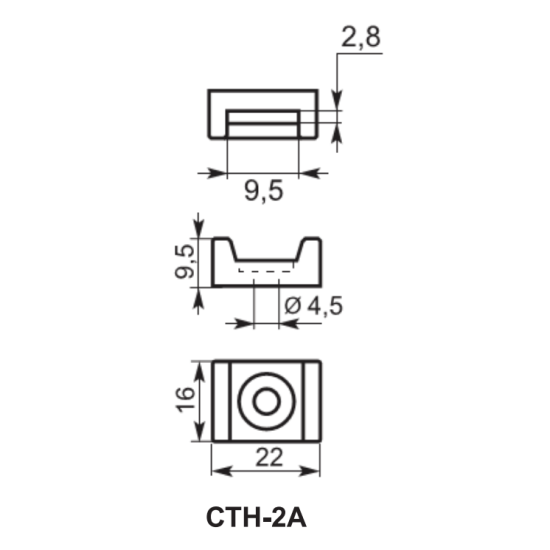 Майданчик до хомутів Аско-Укрем CTH-2А Ø4,5 100шт чорний (A0150090104)