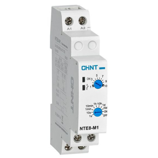Реле затримки часу Chint NTE8-M1 AC230В на увімкнення із налаштуваннями 1CO (258695)