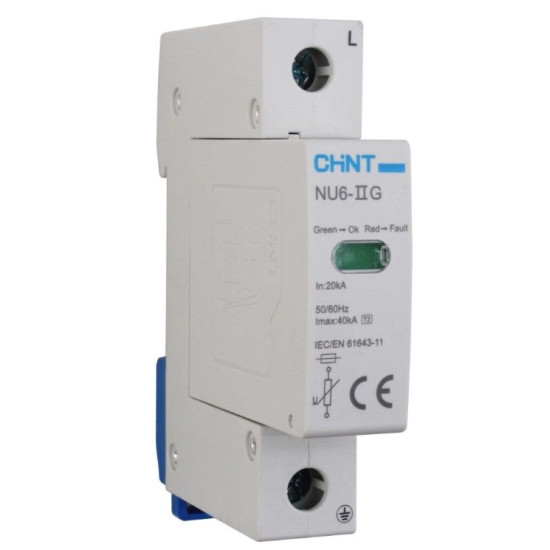 Обмежувач перенапруги Chint NU6-IIG 1Р 40кА 385В (252493)