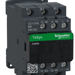 Контактор Schneider Electric LC1D18BD TeSys Deca 3Р, 18A, НВ+НЗ 24B обмежувач