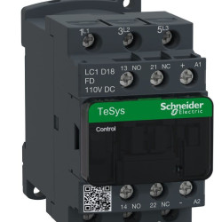Контактор Schneider Electric LC1D18FD TeSys Deca 3Р, 18A, НВ+НЗ 110B обмежувач