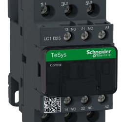 Контактор Schneider Electric LC1D25B7 TeSys Deca 3Р 25A НО+НЗ 24В обмежувач