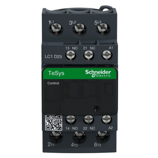 Контактор Schneider Electric LC1D25B7 TeSys Deca 3Р 25A НО+НЗ 24В обмежувач