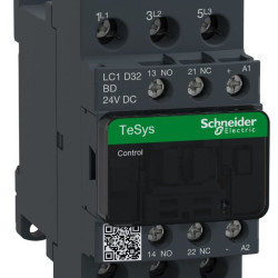 Контактор Schneider Electric LC1D32BD TeSys Deca 3Р, 32A, НВ+НЗ 24B обмежувач