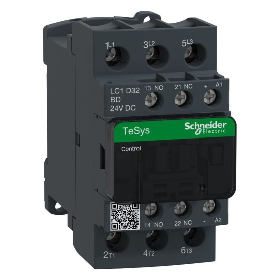 Контактор Schneider Electric LC1D32BD TeSys Deca 3Р, 32A, НВ+НЗ 24B обмежувач