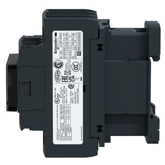 Контактор Schneider Electric LC1D32BD TeSys Deca 3Р, 32A, НВ+НЗ 24B обмежувач