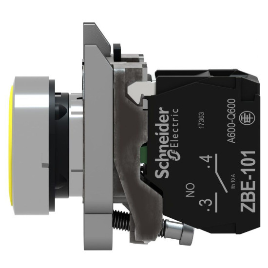 Металева кнопка Schneider Electric XB4BA51 Harmony XB4 жовта