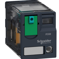 Мініатюрне реле Schneider Electric RXM4AB2BD 4CO 24В з LED та блокованою тестовою кнопкою