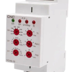 Реле контролю напруги CNC YCV8-10 M265 L1-L2-L3-N АС 127-265В 2СО 8А АС1 250В/DC 24В (Б00045682)