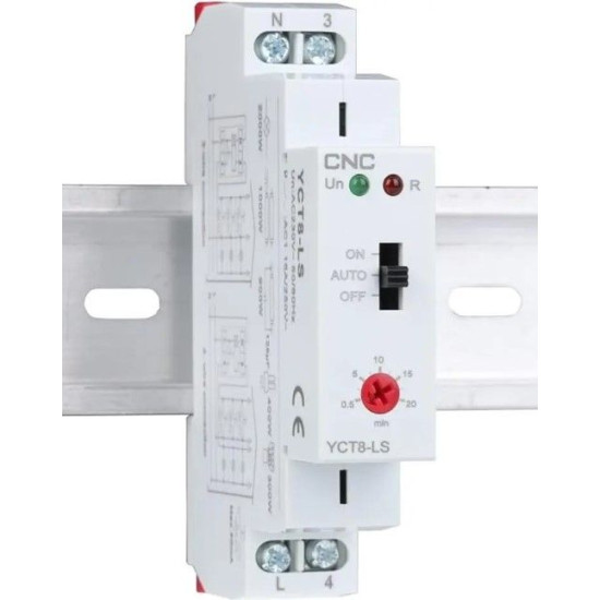 Сходове реле витримки часу CNC Electric YCT8-LS AC 230В 1NO 16А АС1 250В/DC 24В (Б00044220)