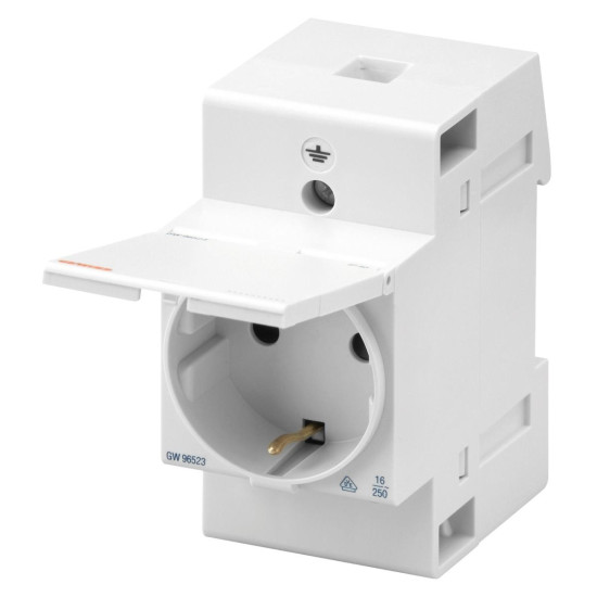 Розетка на DIN-рейку GEWISS 2P+E 250В/16А 2,5M з кришкою (GW96523)