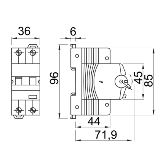Диференціальний автомат GEWISS COMPACT RCBO 1P+N C16 6kA AC/0.03 2M (GW94107)