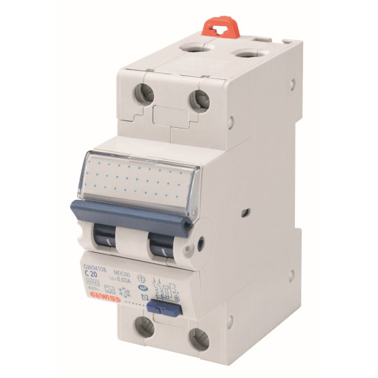 Диференціальний автомат GEWISS COMPACT RCBO 1P+N C20 6kA AC/0.03 2M (GW94108)