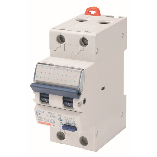 Диференціальний автомат GEWISS COMPACT RCBO 1P+N C25 6kA AC/0.03 2M (GW94109)