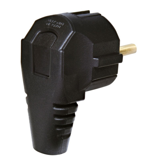 Вилка кутова ETI PKB-90 2Р+РЕ каучук IP20 чорна (4481000)