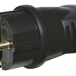 Вилка кутова ETI PKB-ST 2Р+РЕ каучук IP44 чорна (4481002)